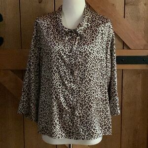 JOYSPUN Women’s Hi Low Soft Animal Print Pajama Top Loungewear Size XXL (20)